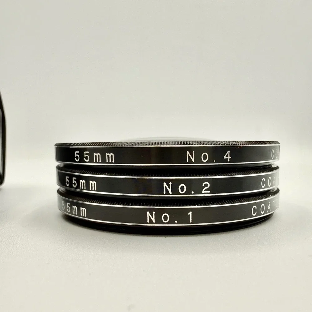 Vivitar 55mm Close-Up Lens Filter Set No 1 2 4 Coated with Case Japan Macro